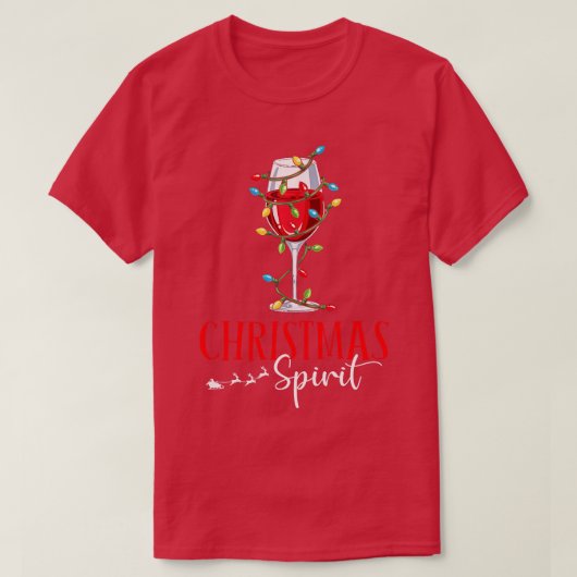 T-shirt Amusants Esprits De Noël Lunettes De Vin Fête De N (Design devant)