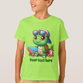 T-shirt Amusants Eté tortue de mer ajouter texte garçons (Devant)