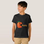 T-shirt Amusants Halloween Citrouille Manger Candy Corn (Devant entier)