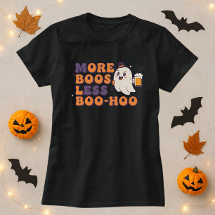 T-shirt Amusants Halloween Tee; Plus De Boos, Moins De Fan