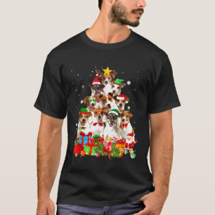 T-shirt Amusants Jack Russell Terrier Arbre de Noël Lumièr