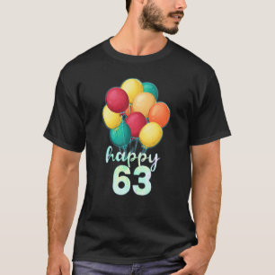T-shirt Amusants Joyeux 63 ans Ballons colorés 63e anniver