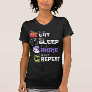 T-shirt Amusants Manger Sleep Anime Répéter Anime Japon Ma