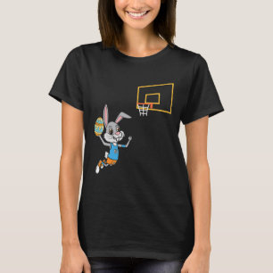 T-shirt Amusants Oeuf de Pâques Bunny Dunk jeu de basket-b
