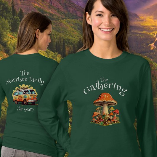 T-shirt Amusants Retro Personnalisé Champignons Famille Ré