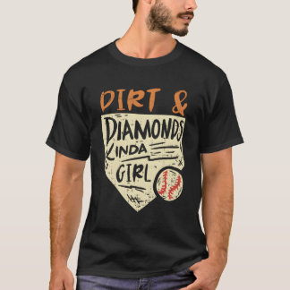 T-shirt Amusants softball Baseball Dirt Diamonds Kinda