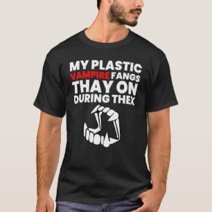 T-shirt Amusants Vampire En Plastique Fangs Design Adultes