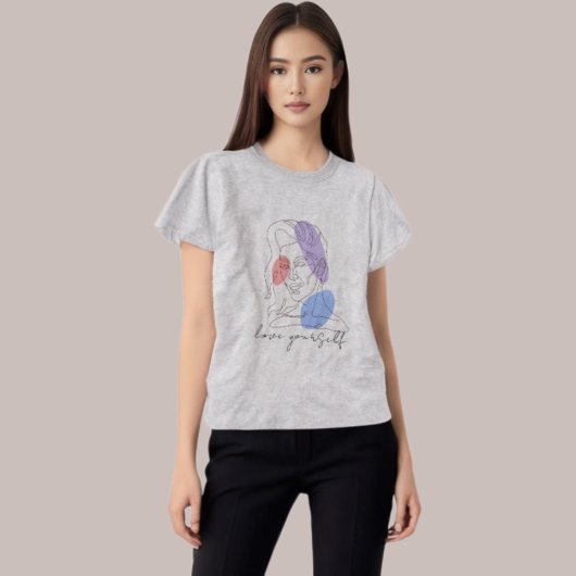 T-shirt "Amuse-toi" Inspirationnel Girl Line Art