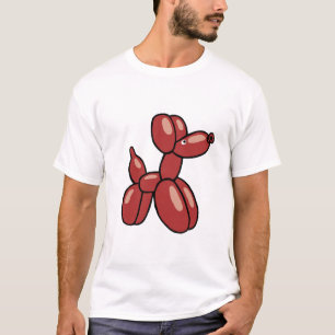 T-shirt Amusement, conception rouge de chien de ballon