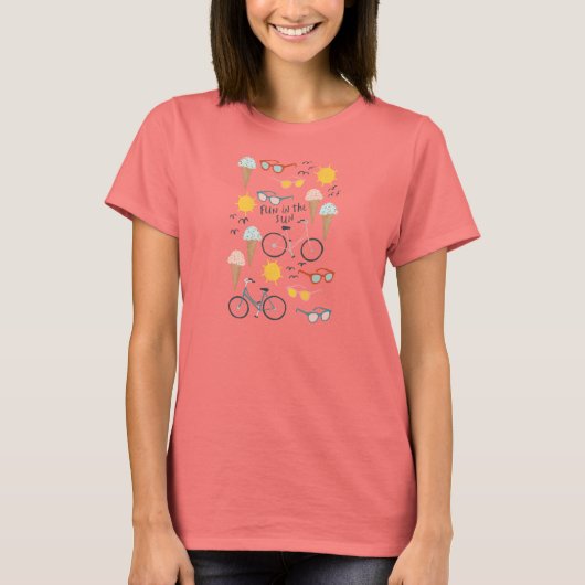 T-shirt Amusement dans le soleil d'été (Devant)