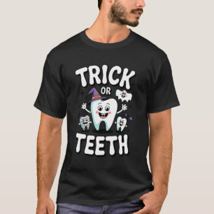 T-shirt Amusement de costume d'Halloween Trick Or Teeth