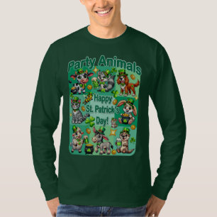 T-shirt Amusement de la Saint-Patrick et "Animaux de Fête"