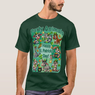 T-shirt Amusement de la Saint-Patrick et "Animaux de Fête"