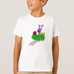 T-shirt Amusement et alien effrayé sur des dessous de