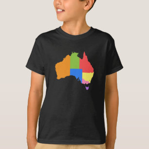 T-shirt Amusement et carte colorée d'arc-en-ciel de