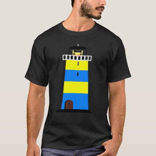 T-SHIRT AMUSEMENT LIGHTHOUSE BLEU ET JAUNE LIGHT HOUSE SÉC (Devant)