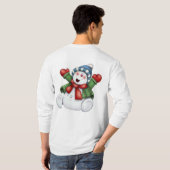 T-shirt amusement mignon d'hiver de bonhomme de neige (Dos entier)