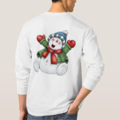 T-shirt amusement mignon d'hiver de bonhomme de neige (Dos)