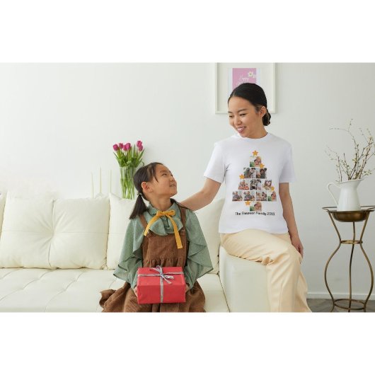 T-shirt Amusement personnalisé Famille Noël 11 Photo Colla