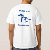 T-shirt Amusement pur, aucuns requins. Blanc (Dos)