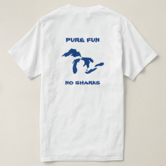 T-shirt Amusement pur, aucuns requins. Blanc