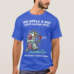 T-shirt An Apple A Day Keeps Anyone Away Cow Farmer Farm N