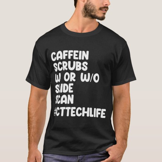 T-shirt Analyse de la caféine CT Tech Life Cat Scan (Devant)