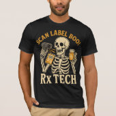 T-shirt Analyser Étiquette Boo Rx Tech Pharmacy Halloween (Devant)