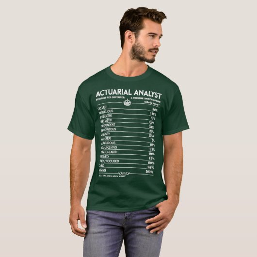 T-shirt Analyste actuariel Analyste actuariel    Analyste  (Devant entier)