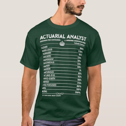T-shirt Analyste actuariel Analyste actuariel Analyste (Devant)