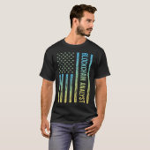 T-shirt Analyste Blockchain Bleu Jaune (Devant entier)