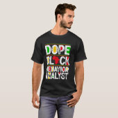 T-shirt Analyste de comportement noir défoncé (Devant entier)