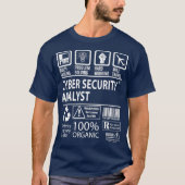 T-shirt Analyste de cybersécurité Analyste de cybersécurit (Devant)