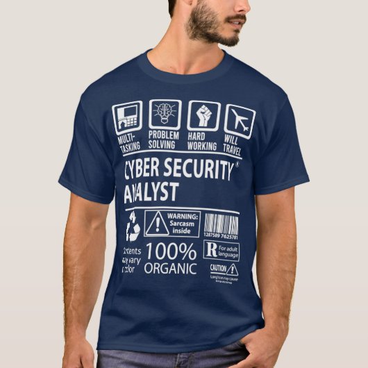 T-shirt Analyste de cybersécurité Analyste de cybersécurit (Devant)