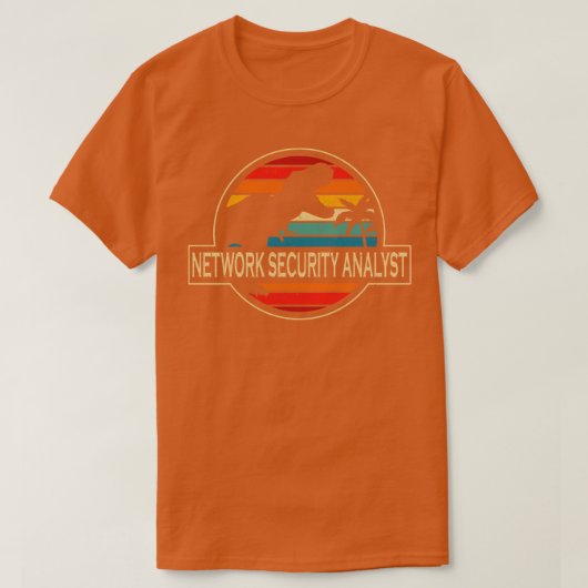 T-shirt Analyste de sécurité réseau Dinosaur (Design devant)
