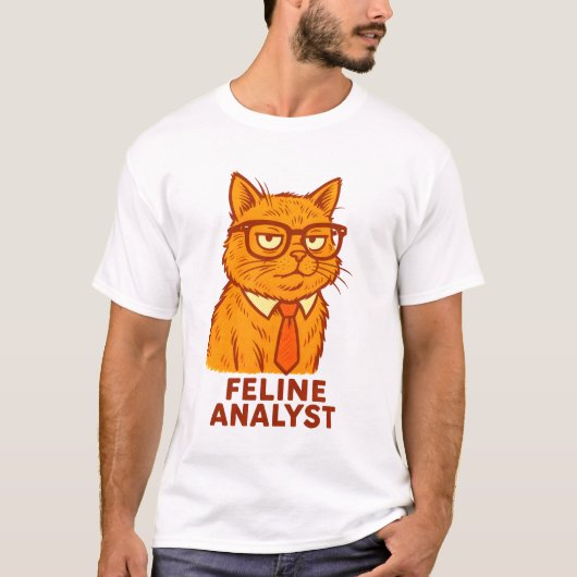 T-shirt Analyste Félin – Cadeau Drôle de Chat Rétro (Devant)