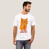 T-shirt Analyste Félin – Cadeau Drôle de Chat Rétro (Devant entier)