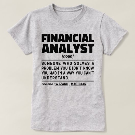 T-shirt Analyste financier Cotravailleur Cool de définitio (Design devant)