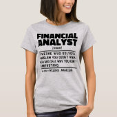 T-shirt Analyste financier Cotravailleur Cool de définitio (Devant)