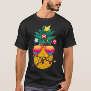 T-shirt Ananas Christmas Tree Beach Lunettes de soleil d'