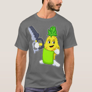 T-shirt Ananas coiffeur avec ciseaux rasoir