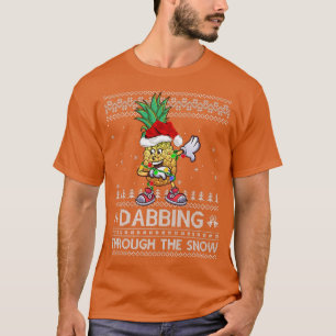 T-shirt Ananas Dabbing À Travers L'Ananas Laide De Neige