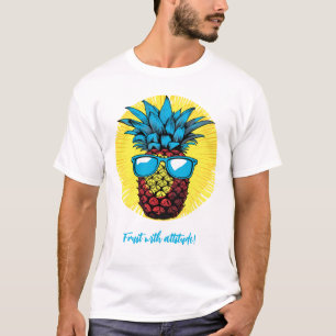T-shirt Ananas dans le style pop art en lunettes bleues