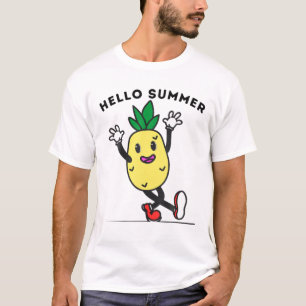 T-shirt Ananas Dansant Drôle Bonjour Vacances Été Pine