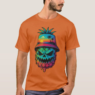 T-shirt Ananas effrayant Fruit tropical Été Halloween Été