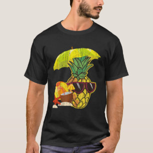 T-shirt Ananas exotique Drôle Lunettes de soleil Coconut T