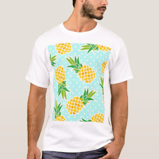 T-shirt Ananas Exotiques : Polka Bleu-Dot Amusant.