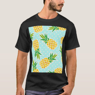 T-shirt Ananas Exotiques : Polka Bleu-Dot Amusant.