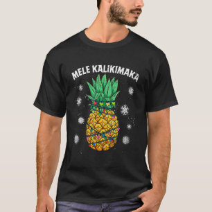 T-shirt Ananas Mele Kalikimaka Hawaii lumières de Noël