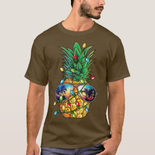 T-shirt Ananas Noël Arbre Lumières Noël Hommes Noël Cadeau
